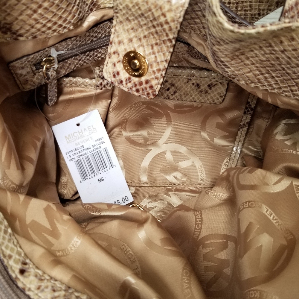 NWT Michael Kors Beverly Large Python Satchel - Picture 8 of 15